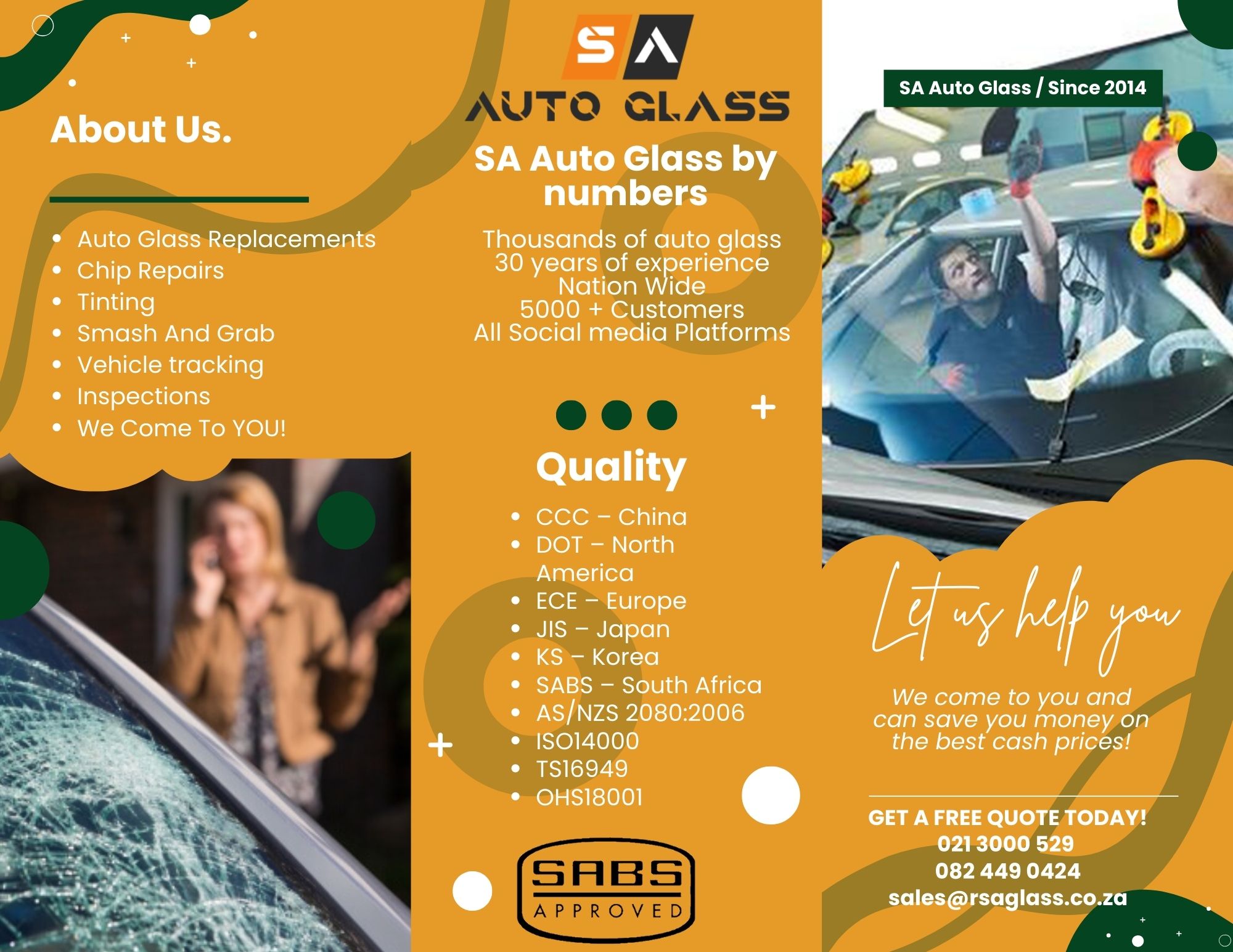 SA Auto Glass brochure